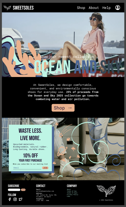 SweetSoles home page